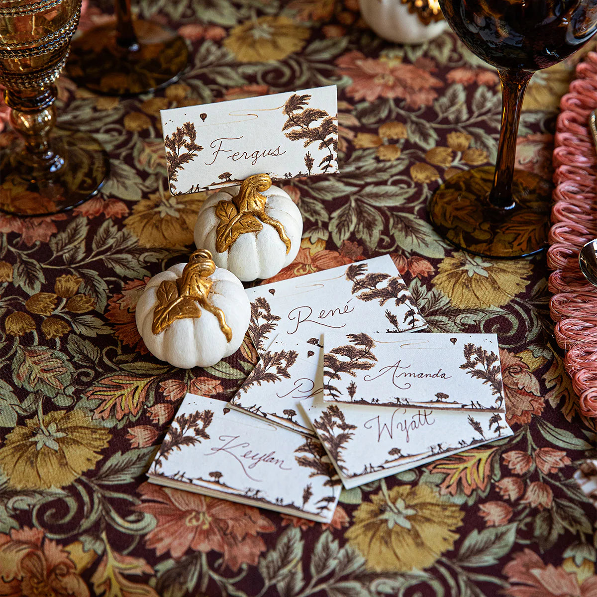 HARVEST PLACE CARD SET/12- SEPIA