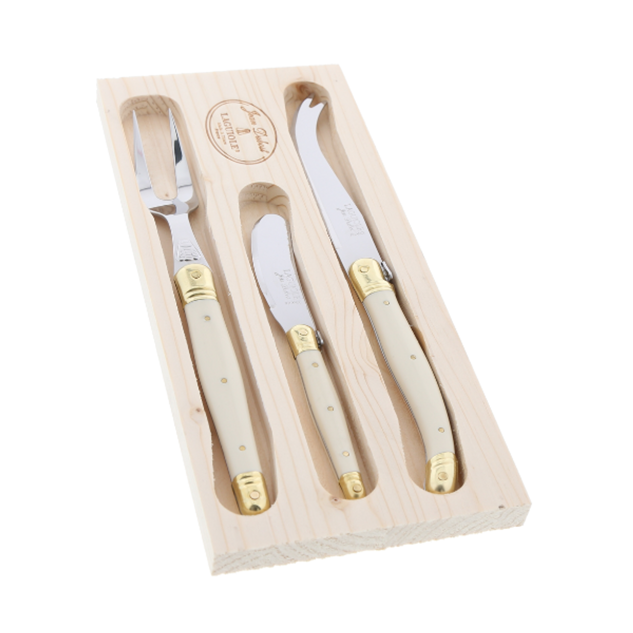 JEAN DUBOST 3 PC CHEESE SET CREAM