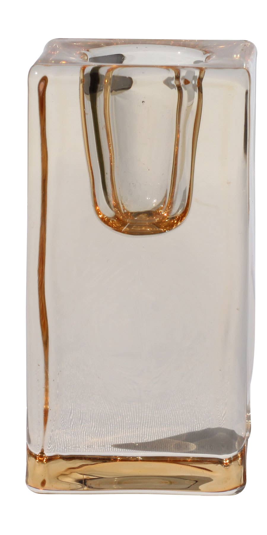 QUADRA GLASS CANDLE HOLDER | BRONZE