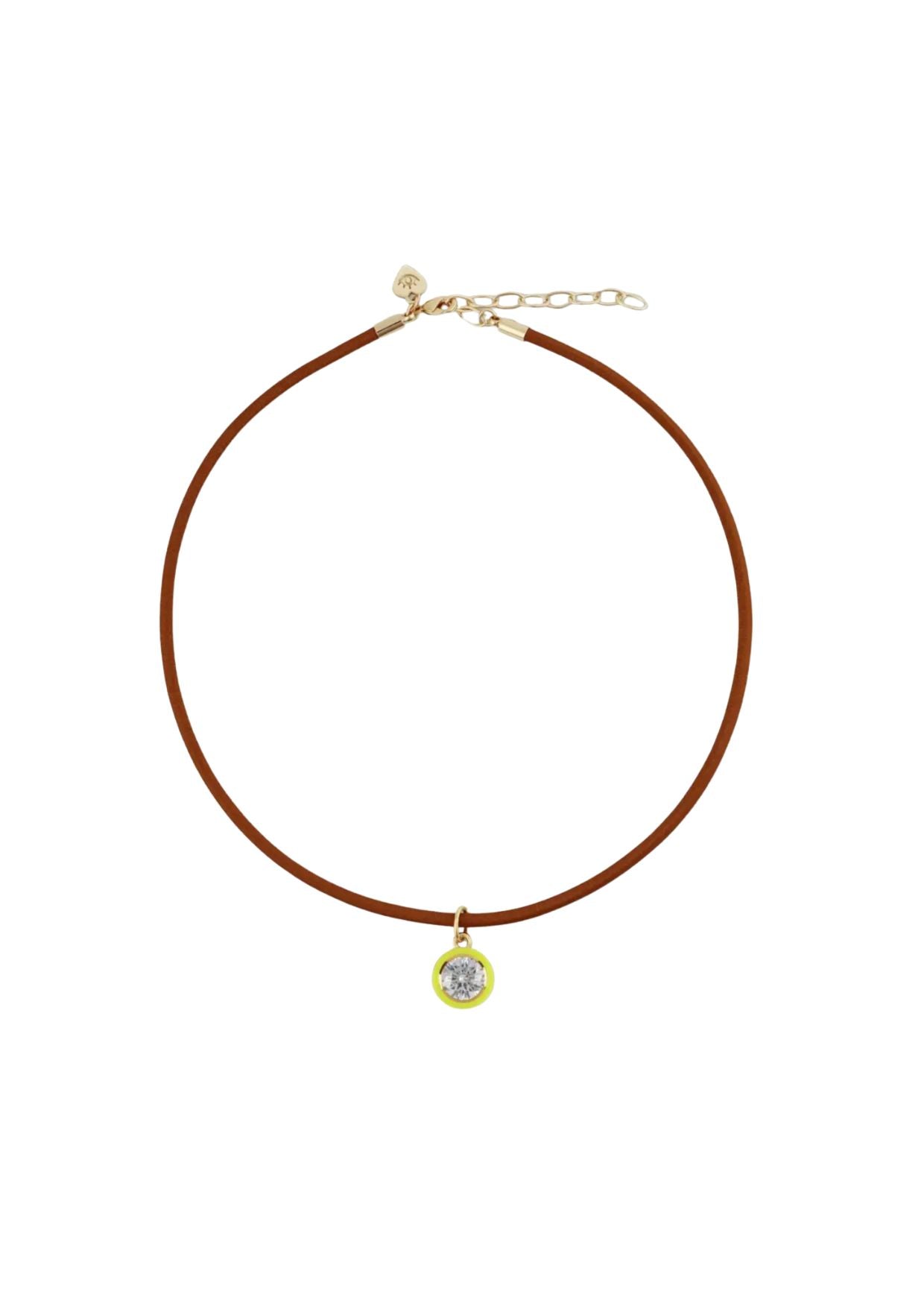 BEZEL CLASP CORD NECKLACE