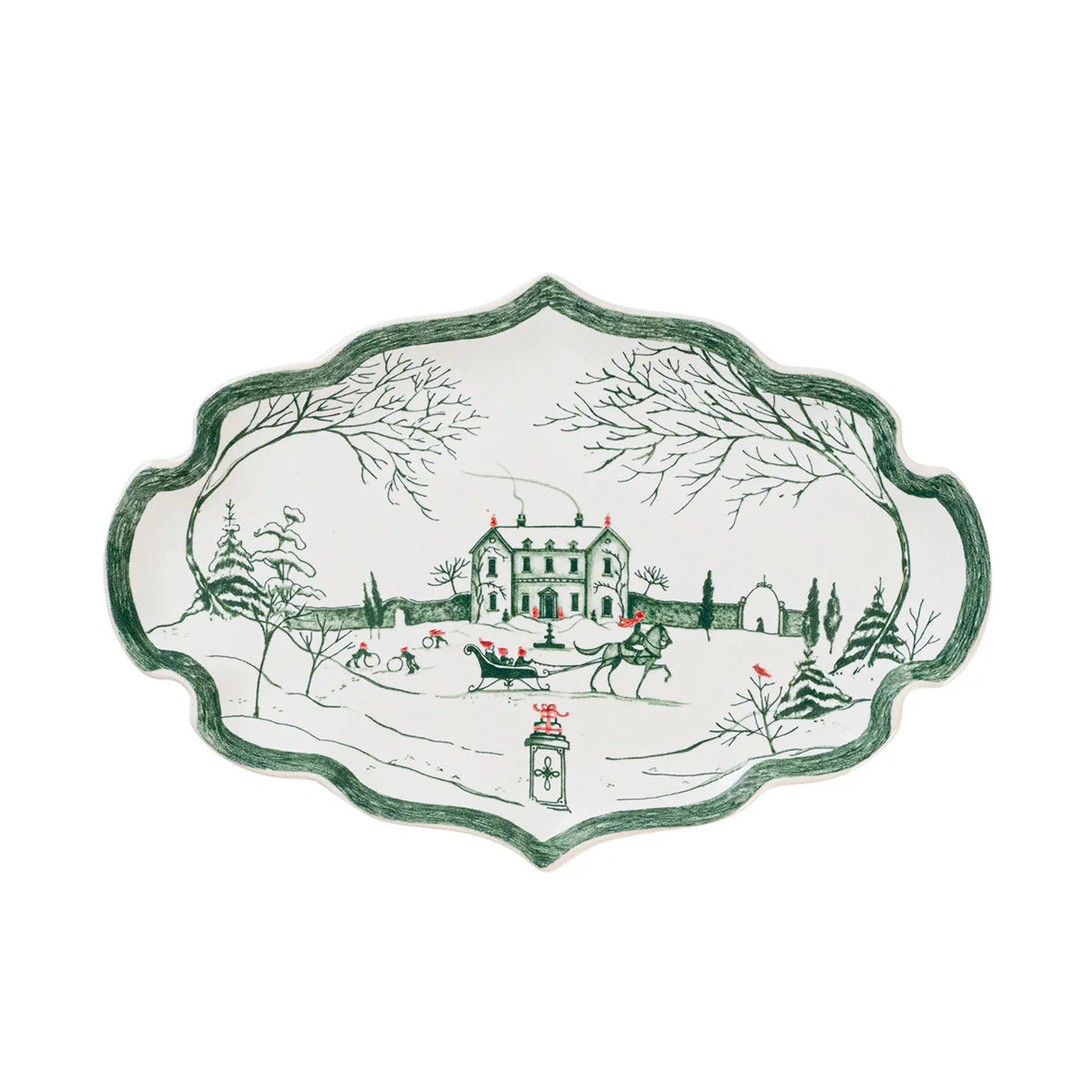 COUNTRY ESTATE WINTER FROLIC GIFT TRAY EVERGREEN