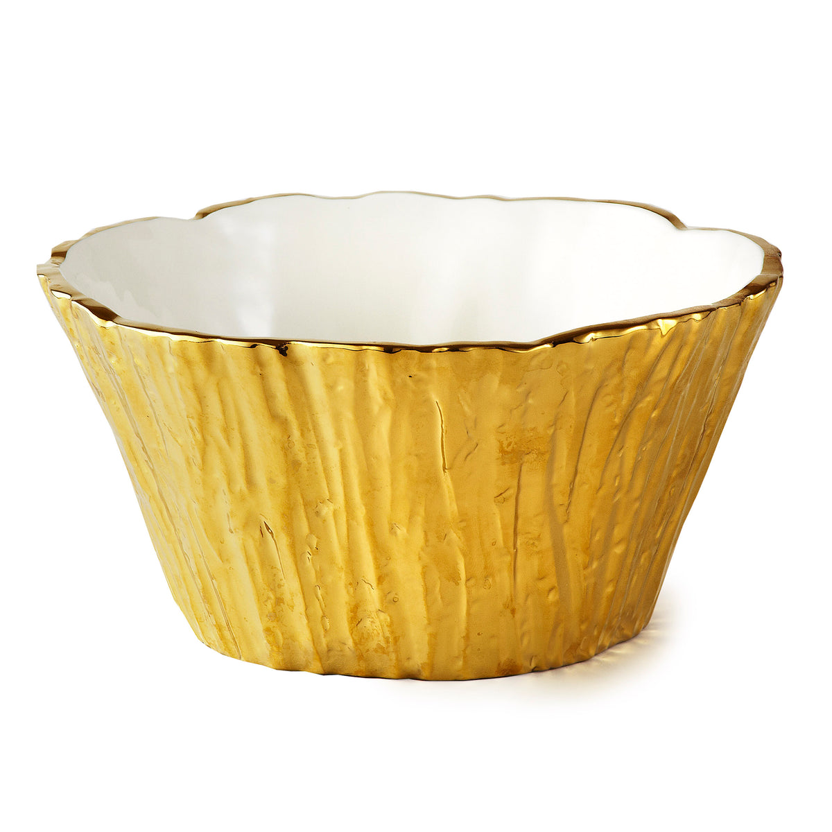 GOLD TREE BARK BOWL 8"