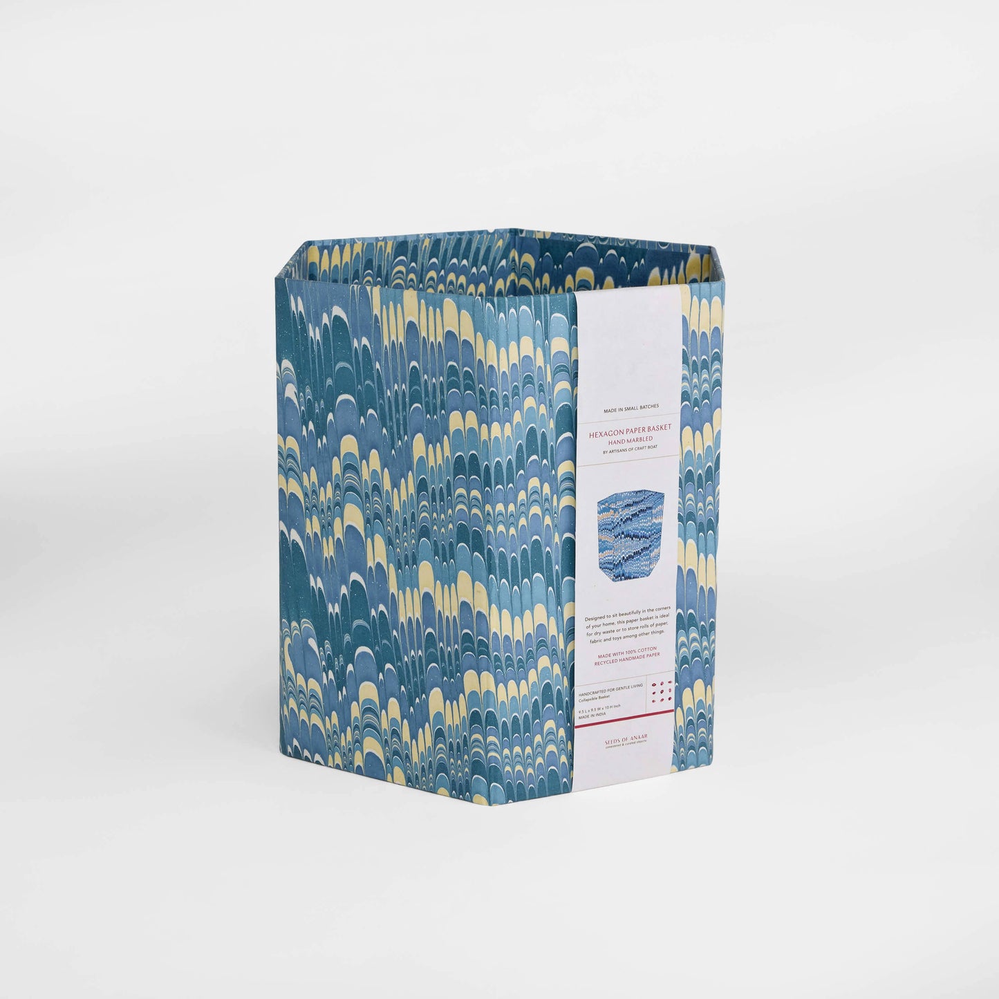 HEXAGONAL COLLAPSIBLE BASKET - MOUNTAIN BLUE