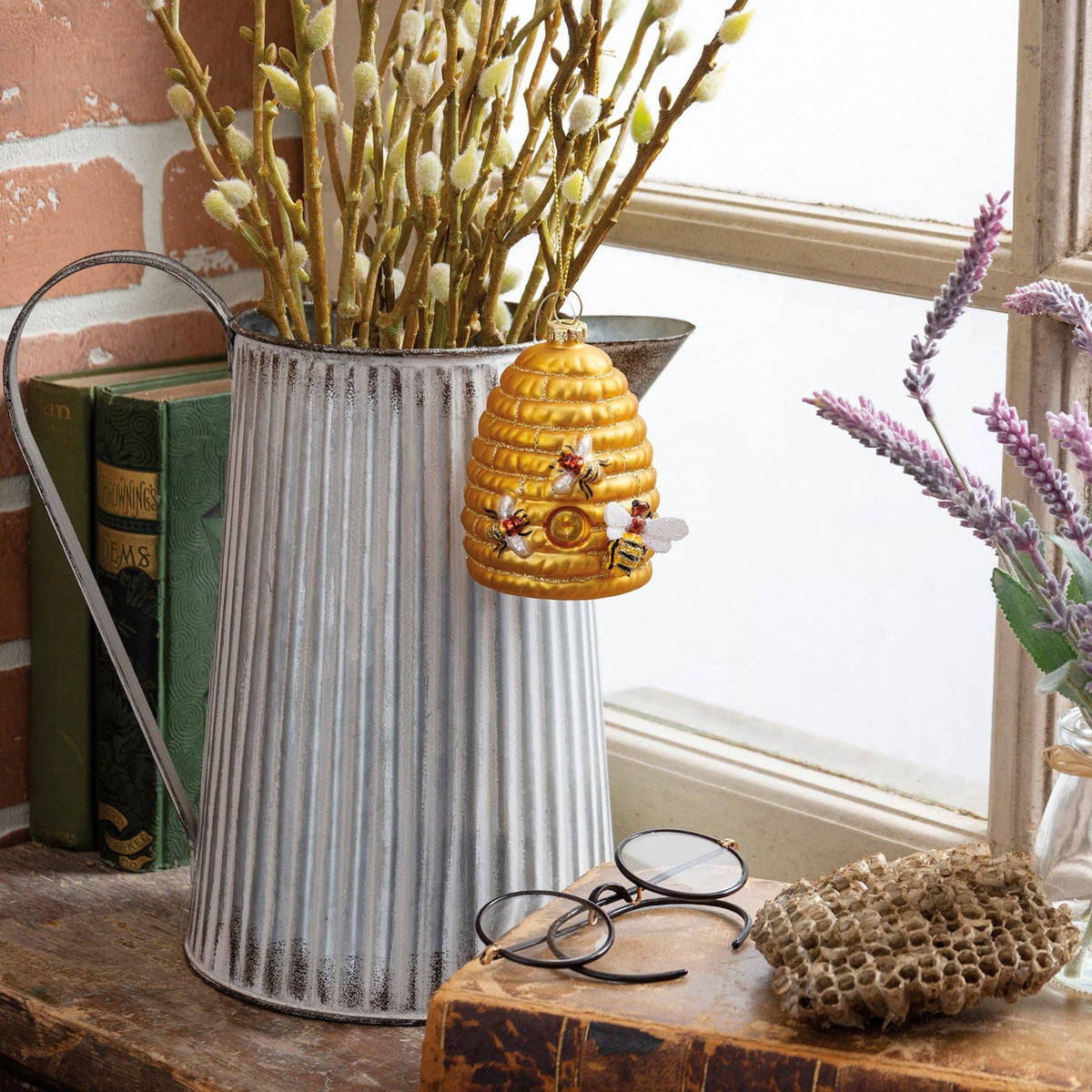 GLASS BEEHIVE ORNAMENT