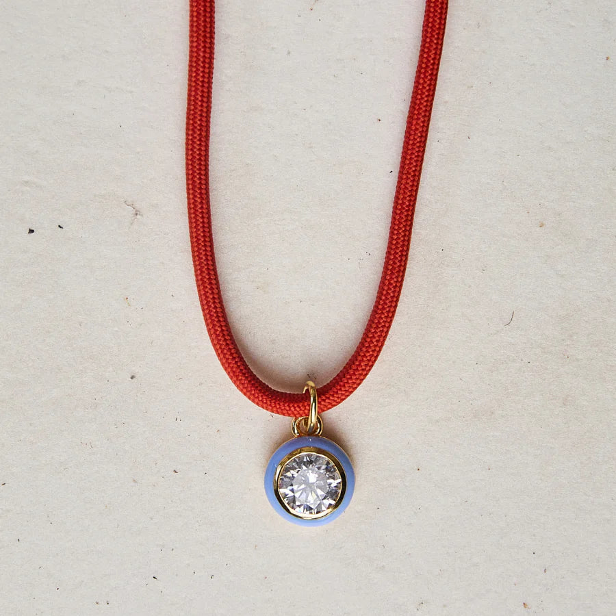ENAMEL BEZEL CORD NECKLACE