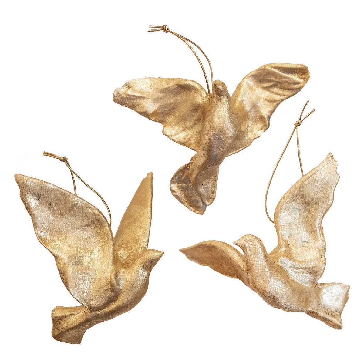 SCULPTED GILDED DOVE ORNAMENT