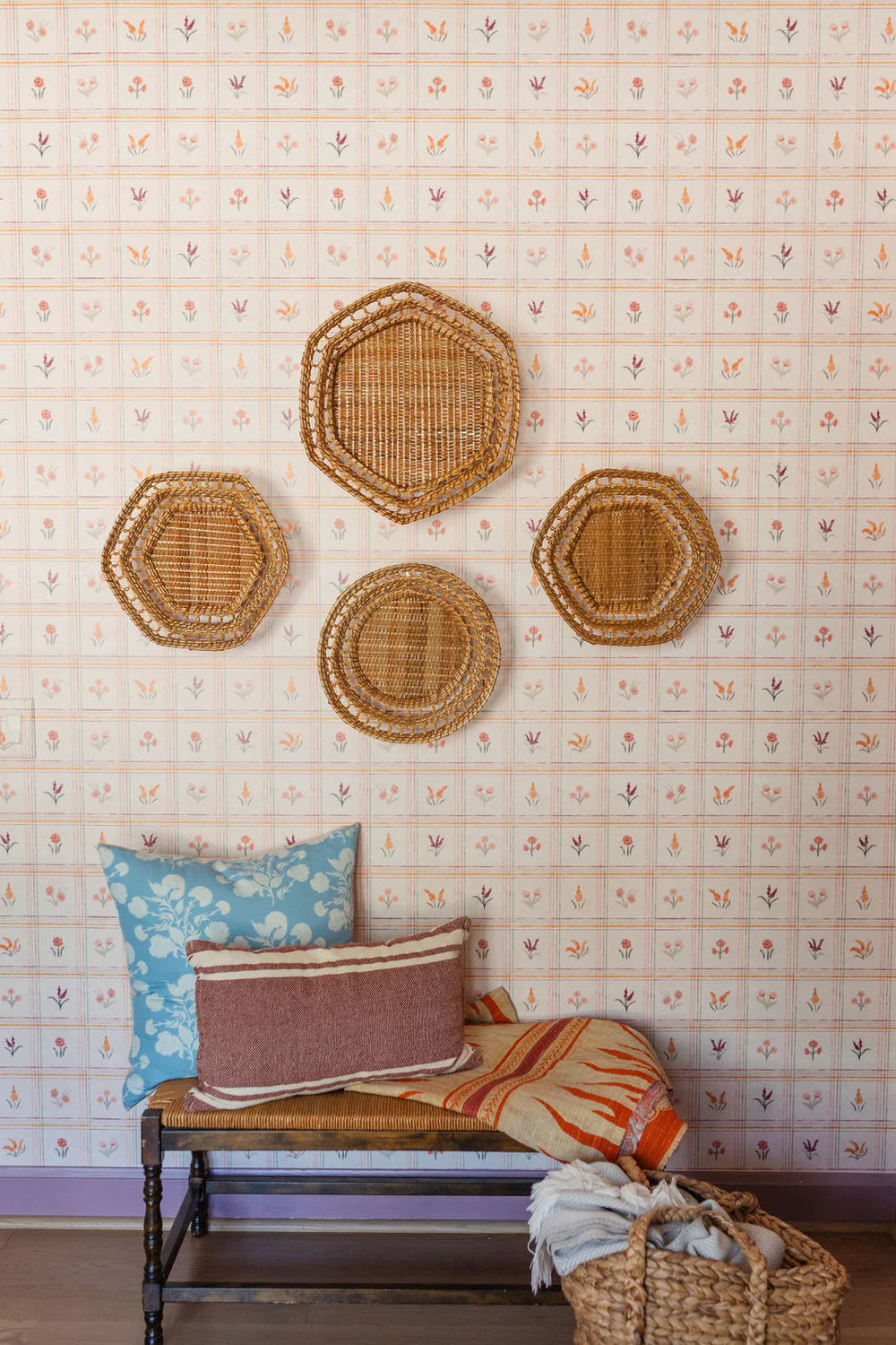 HEXAGONAL WOVEN BASKET