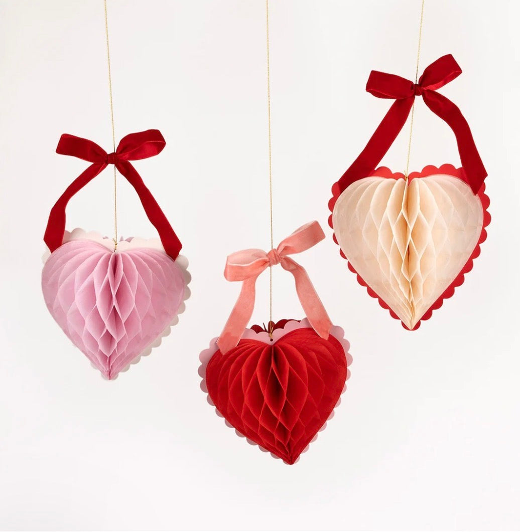 HONEYCOMB HEART DECORATIONS