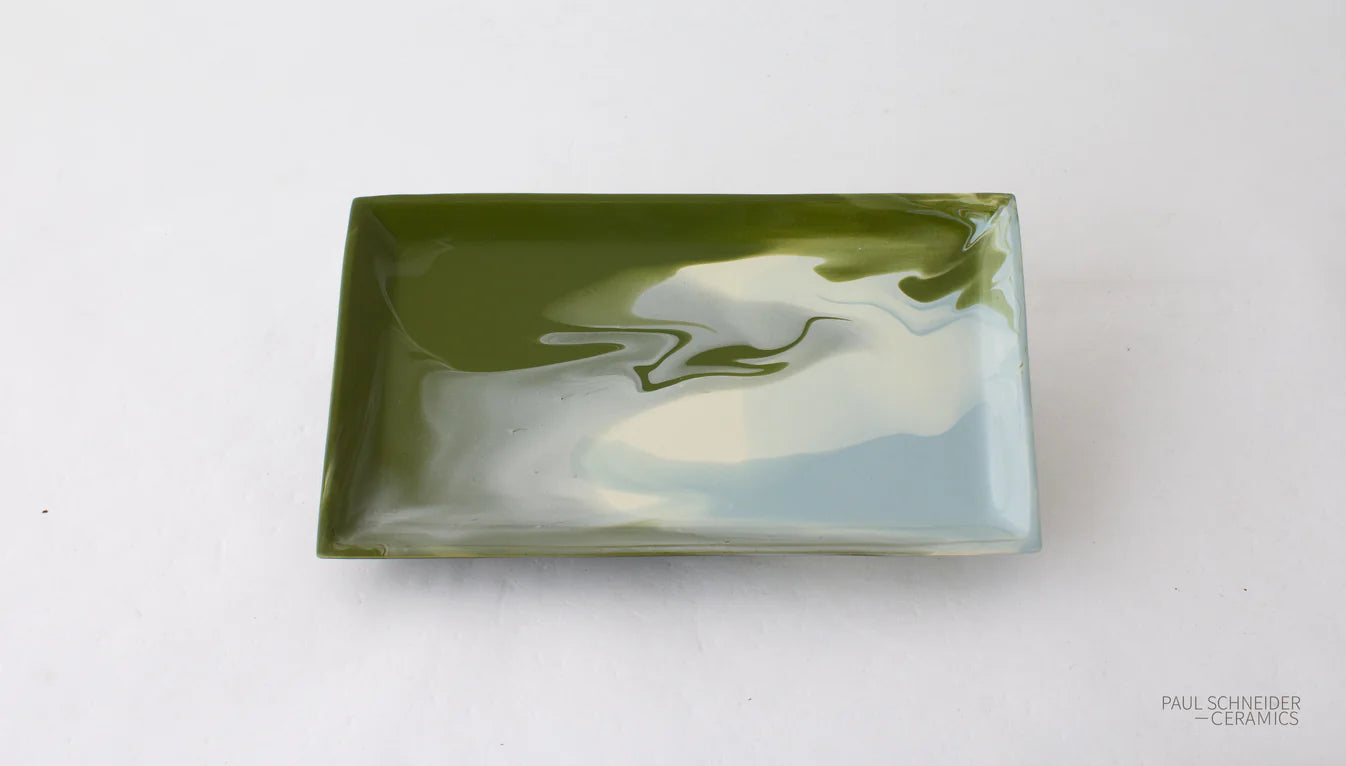 RECTANGLE TRAY GEODE GREEN