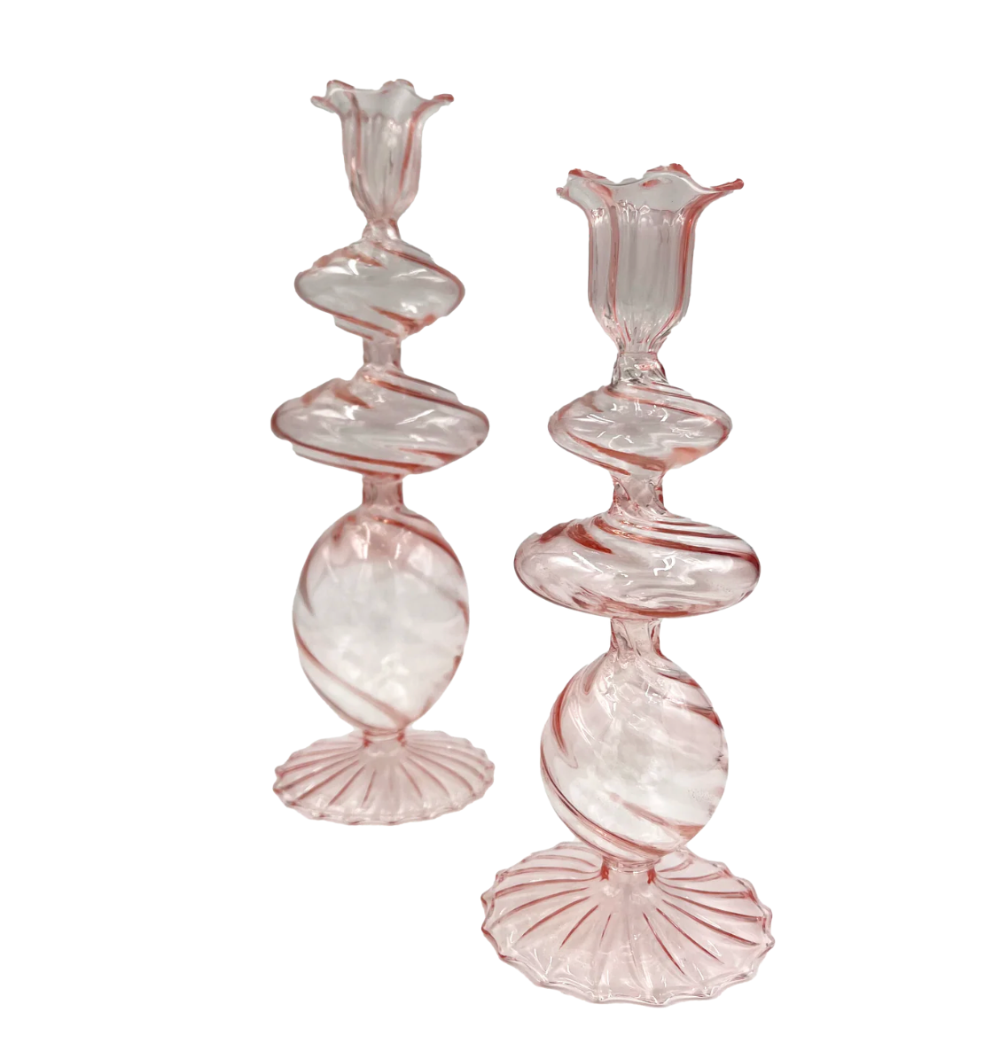 SWIRL GLASS CANDLESTICK