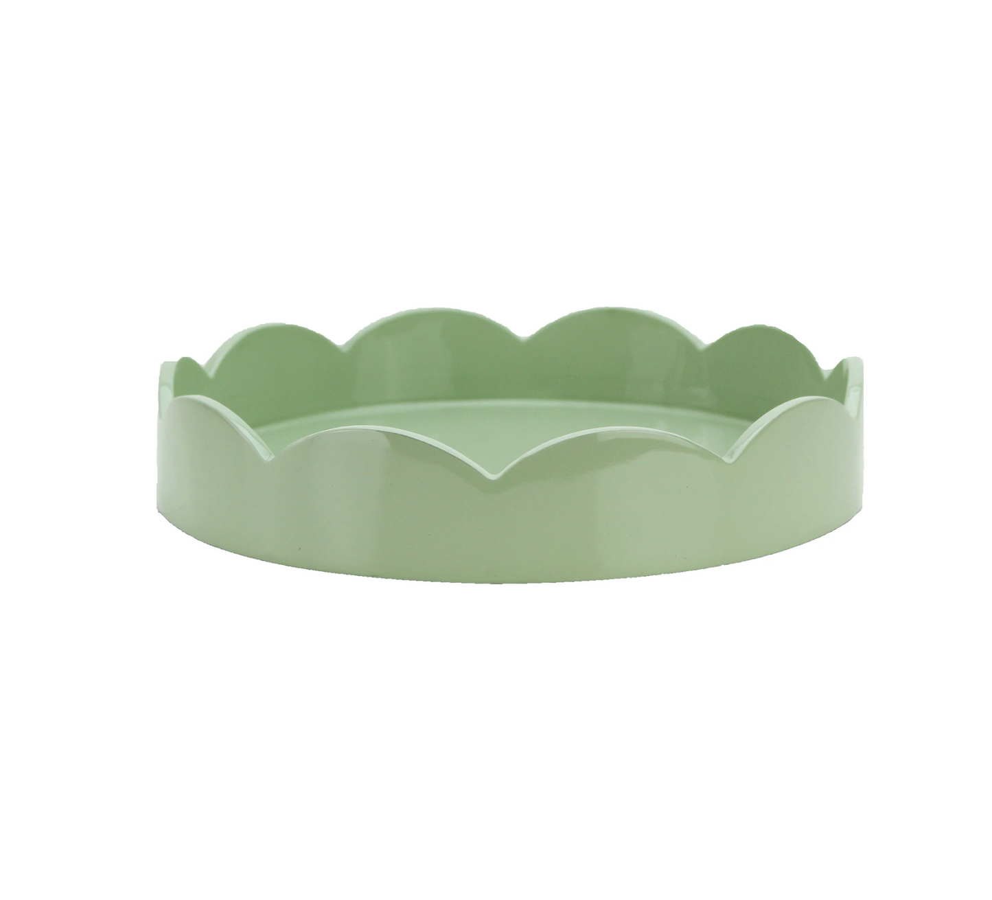 SMALL SCALLOP ROUND TRAY SAGE GREEN