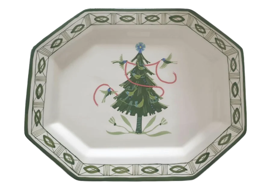 SONGBIRD TANNENBAUM PLATTER WITH FILAGREE RIM