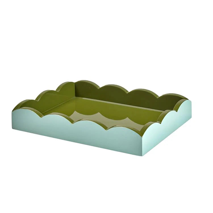 LACQUER TWO TONED SCALLOPED TRAY