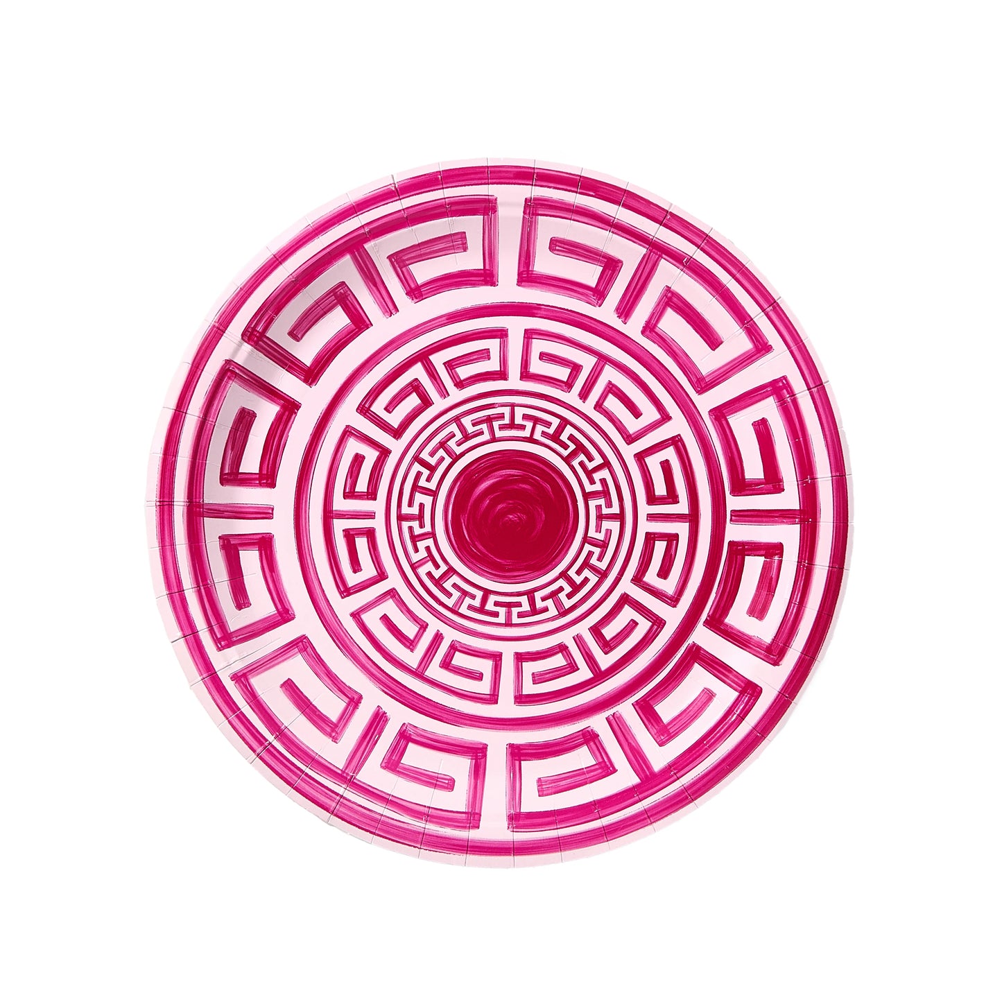 CHERRY AND BALLET GREEK KEY PAVILION DINNER PAPER PLATES - 8 PACK