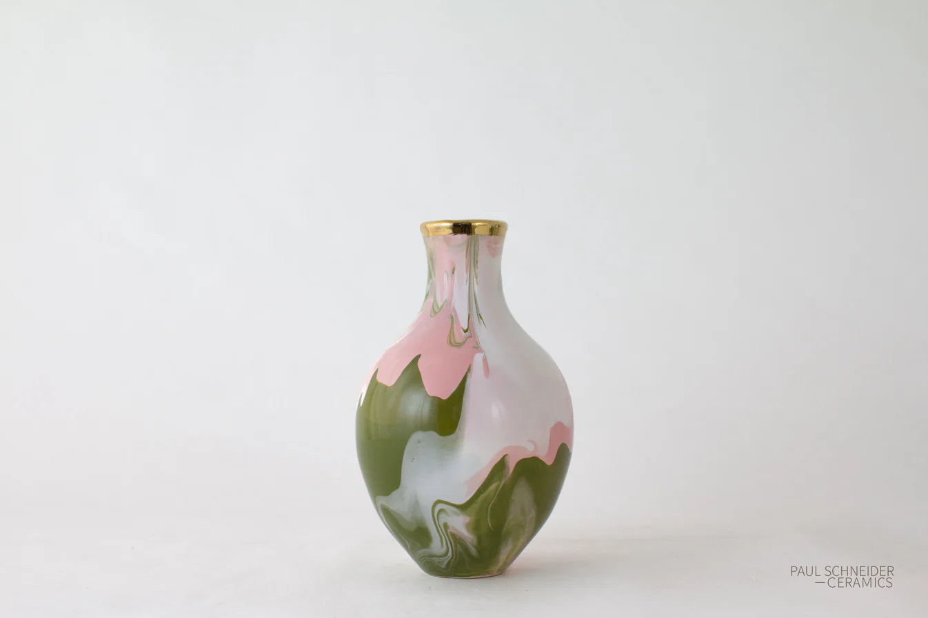 ATHENS VASE MINI GEODE GOLD LUSTRE PINK