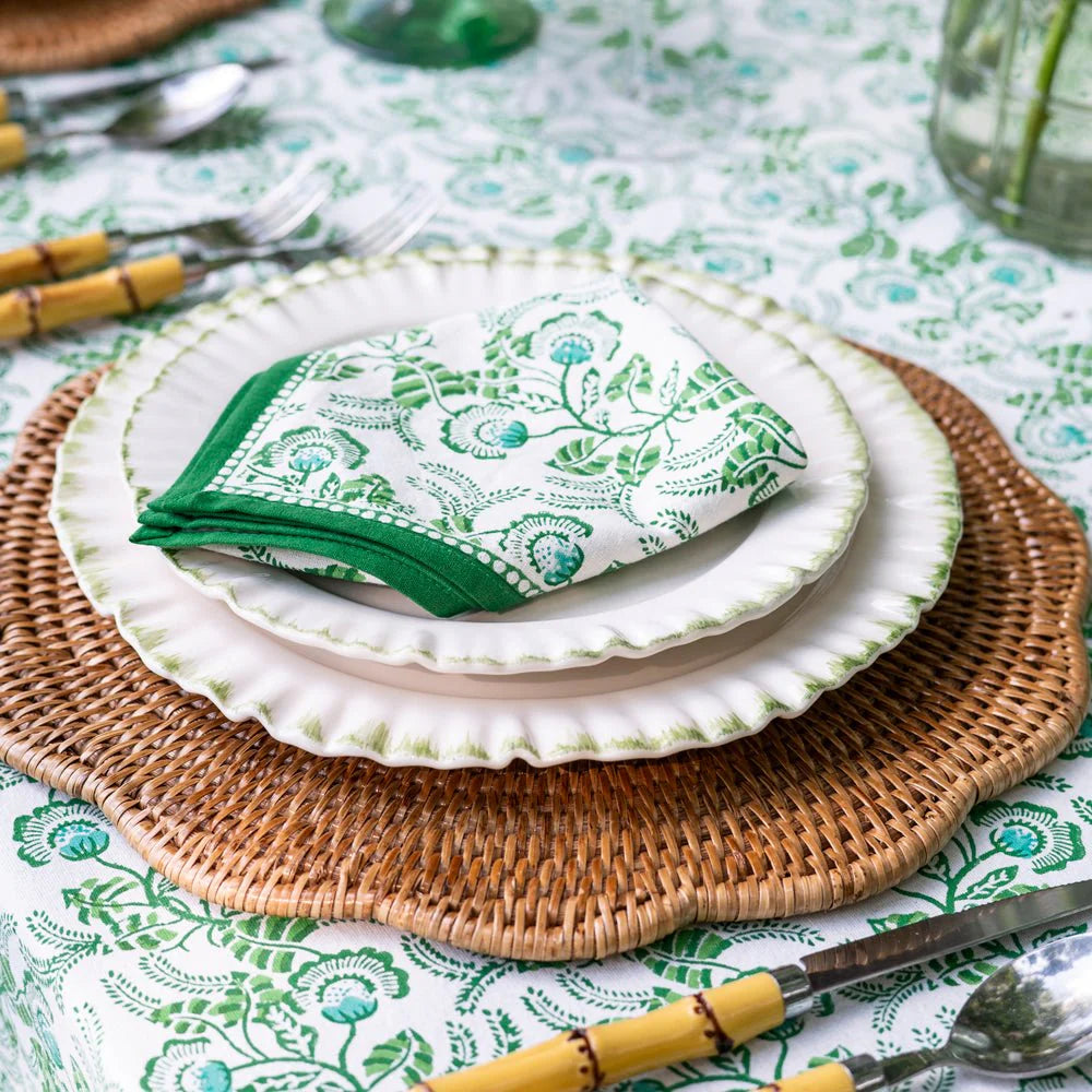 GARDENIA VINE EMERALD NAPKIN | SET OF 4