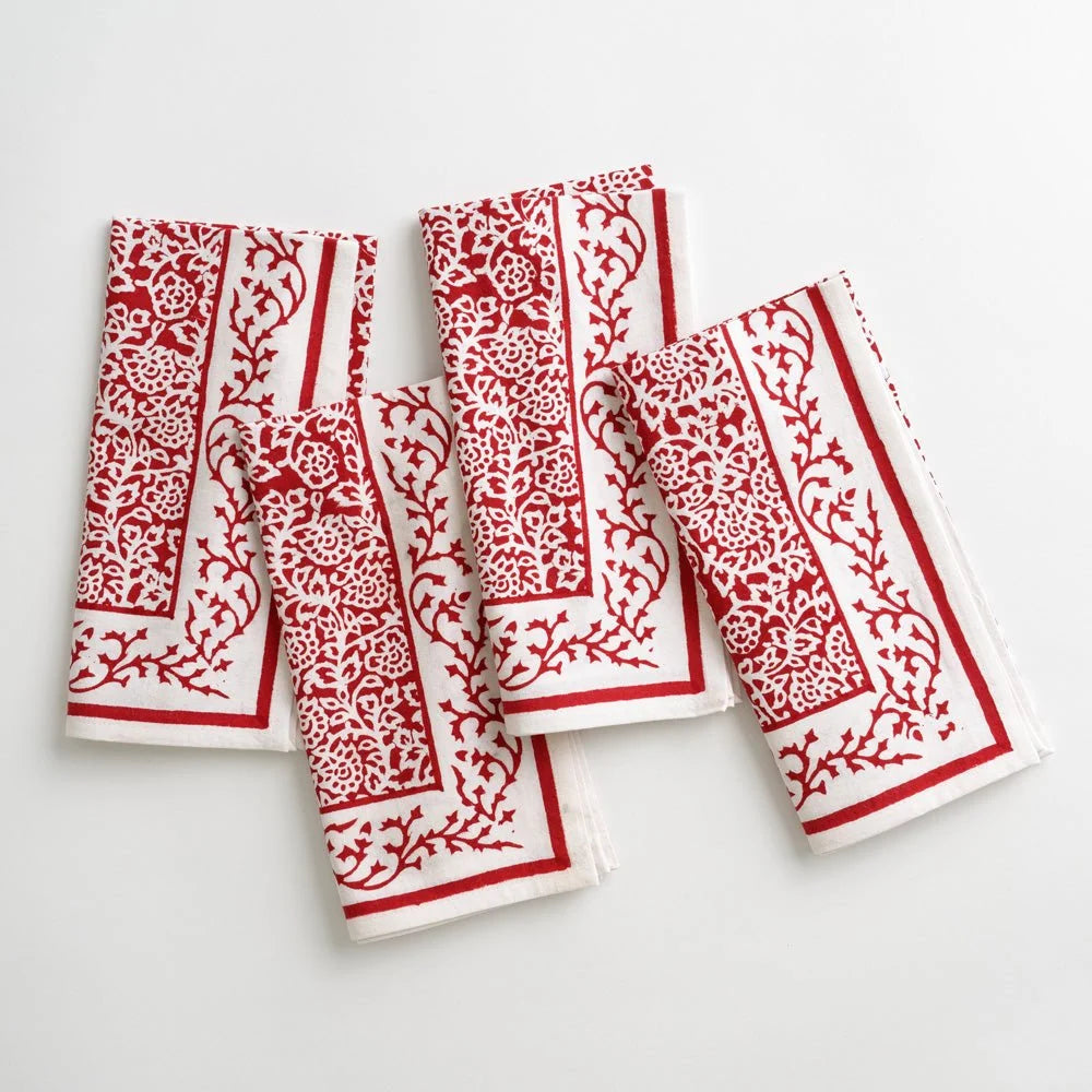 TAPESTRY DEEP RED NAPKIN