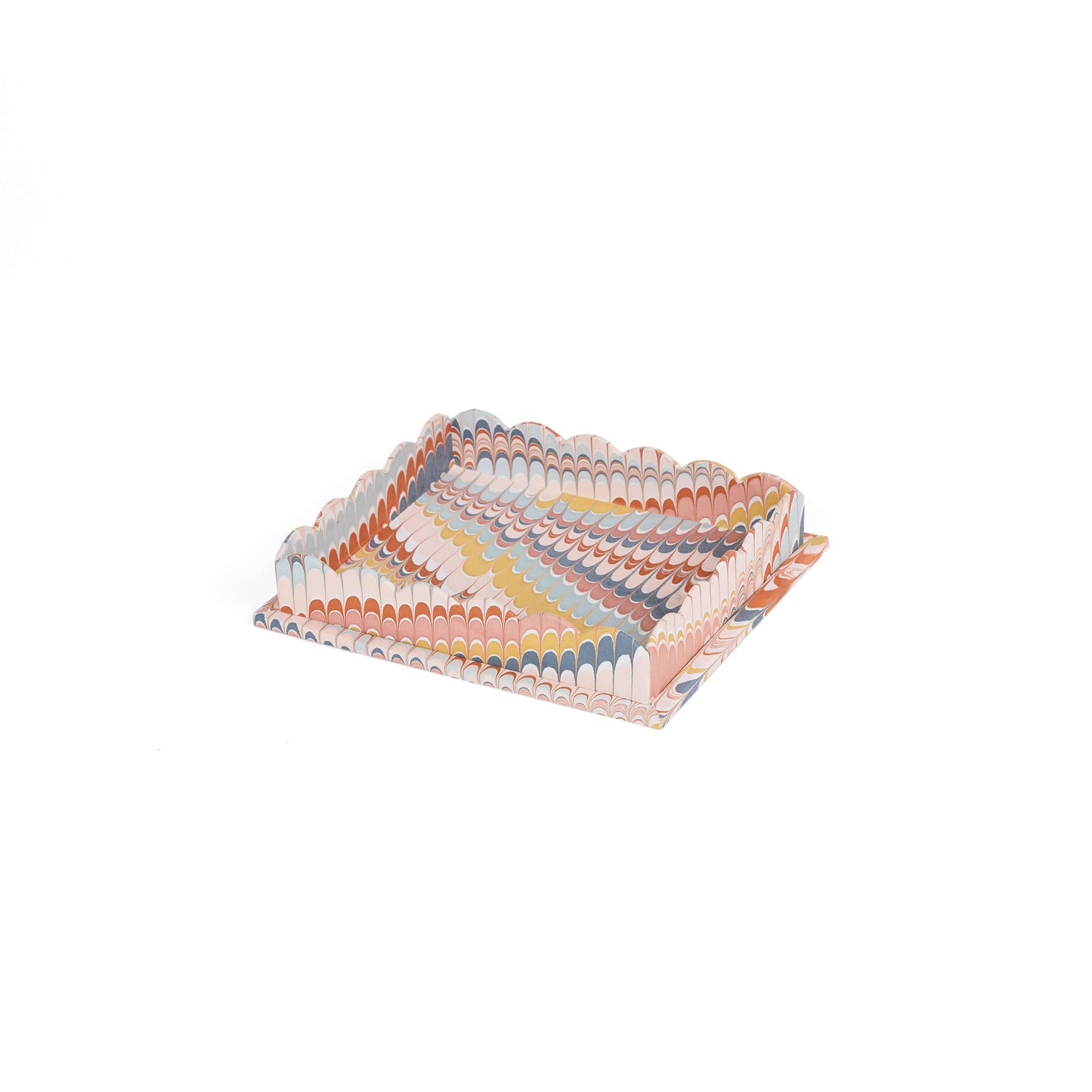 MARBLED SCALLOPED DESK TRAY SET - TWILIGHT MOUNTAIN