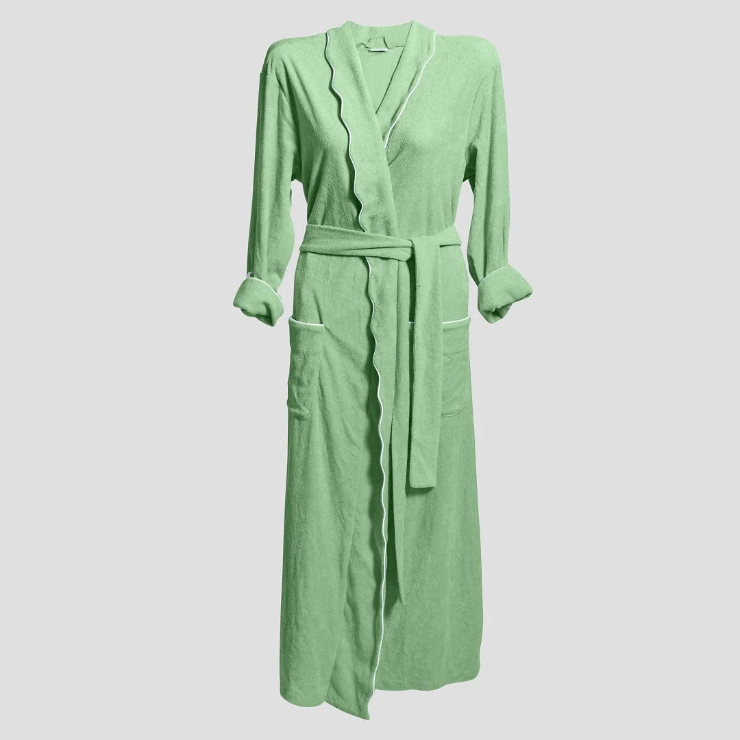WOMEN'S LONG SCALLOPED LIGHTWEIGHT ROBE