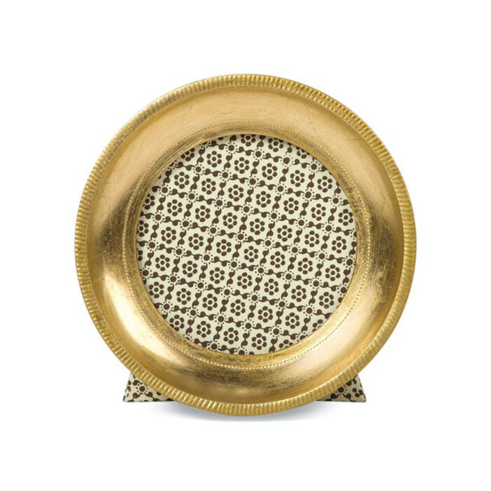 ROUND GOLD LEAF FLORENTINE FRAME 5"