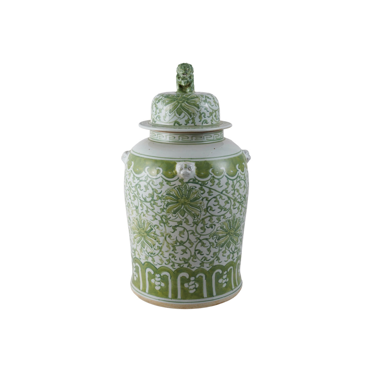 HAND PAINTED STONEWARE GINGER JAR
