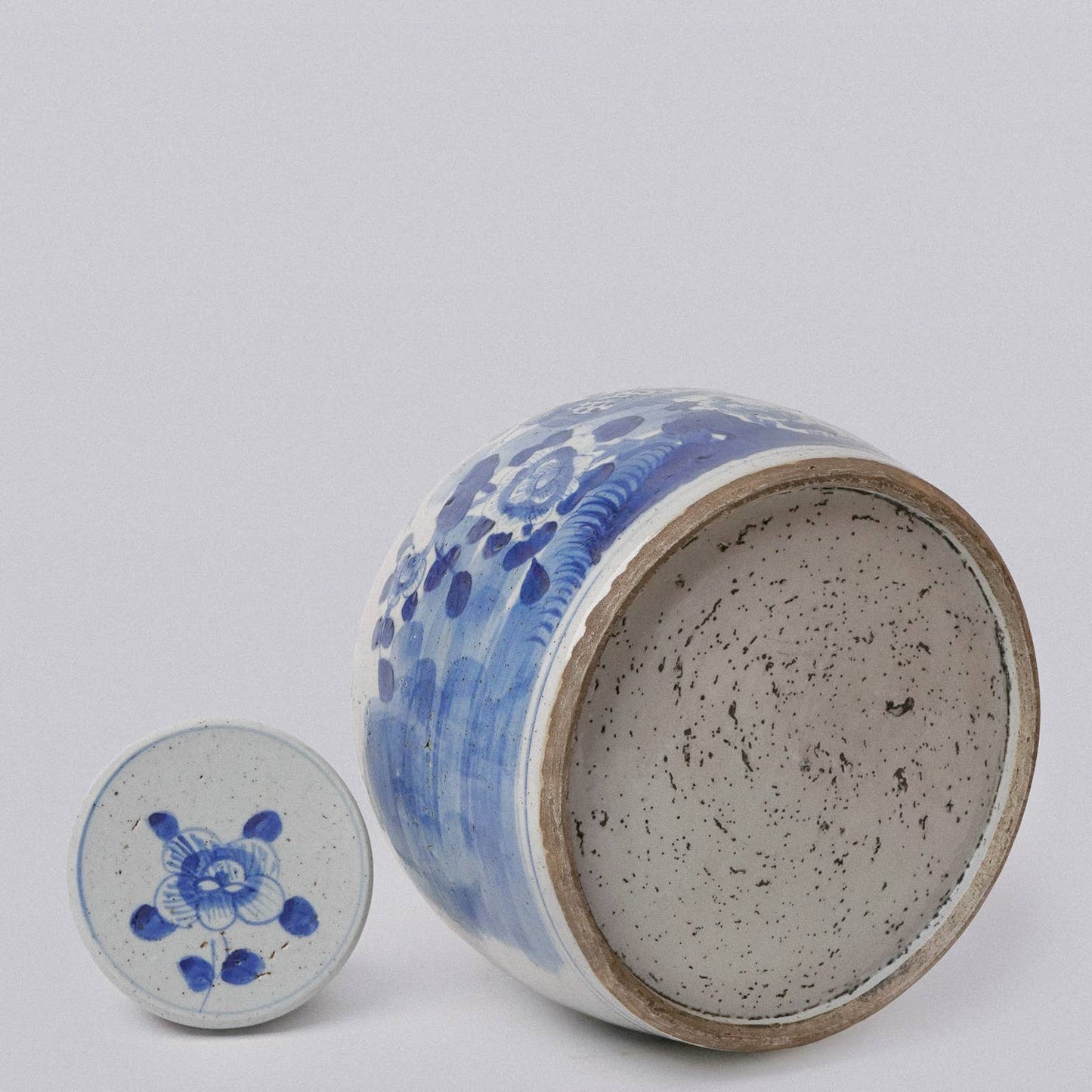 BIRD AND FLOWER LARGE ROUND GINGER JAR