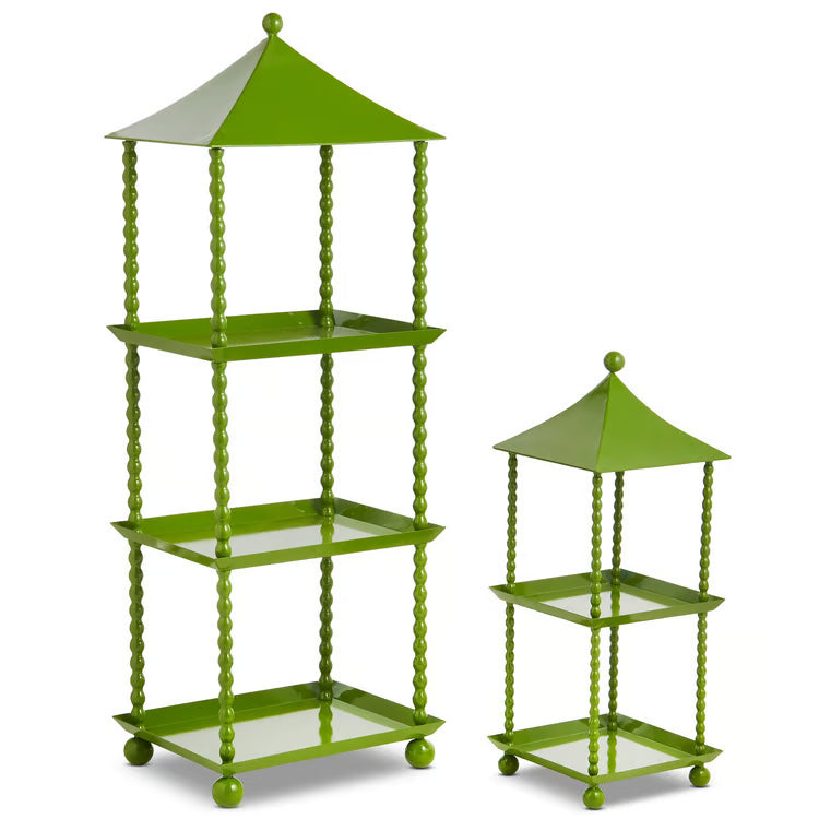 BEADED PAGODA TIERED SHELVES