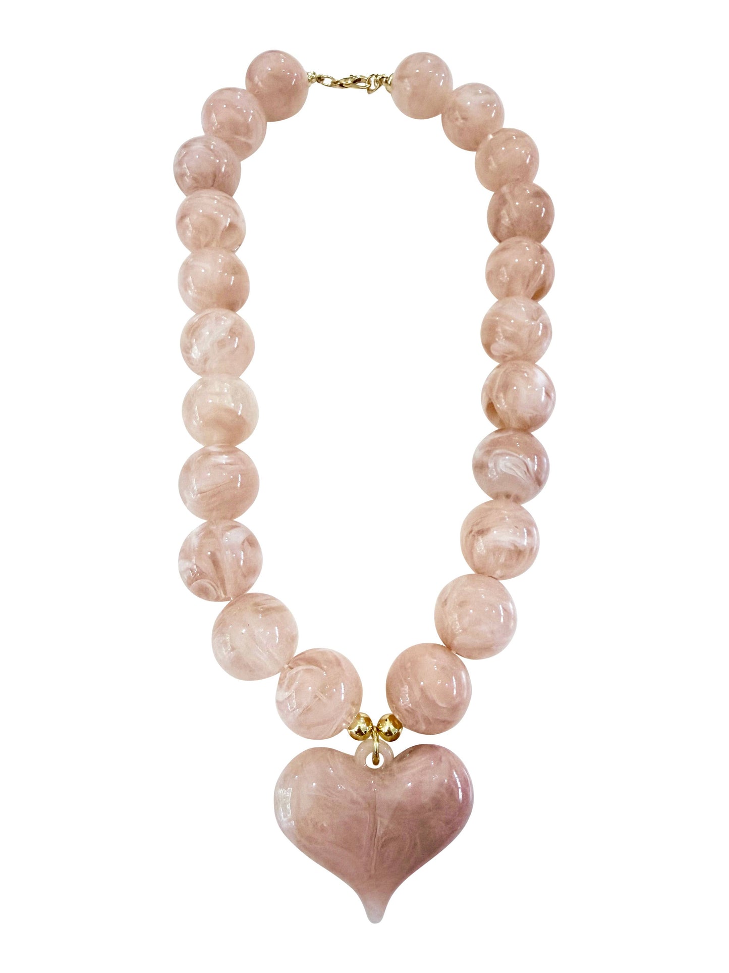 HOLLAND CHUNKY BEADED NECKLACE WITH HEART