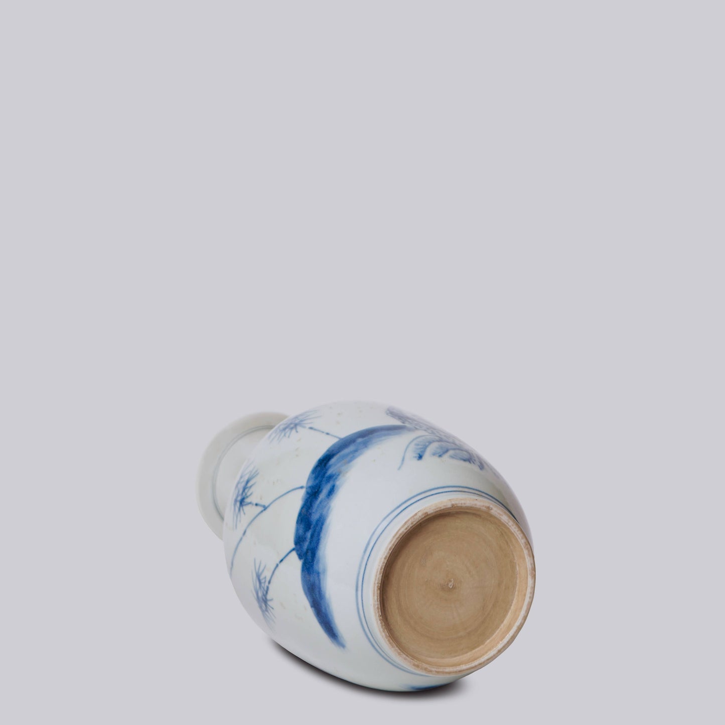 BAMBOO BLUE AND WHITE PORCELAIN MALLET VASE