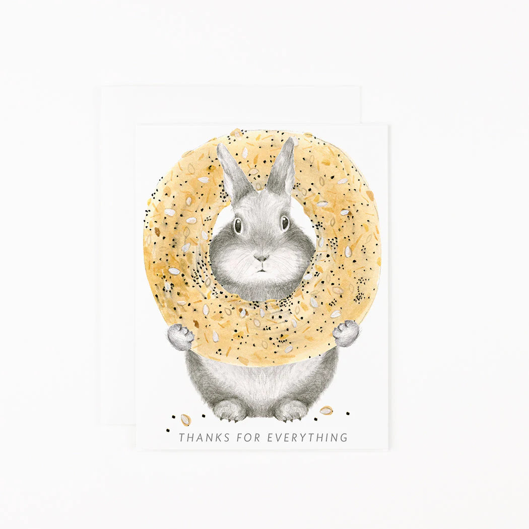 BAGEL BUNNY THANKS FOR EVERYTHING CARD