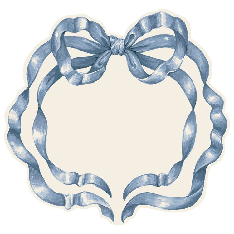 DIE CUT HEIRLOOM BLUE BOW PLACEMAT