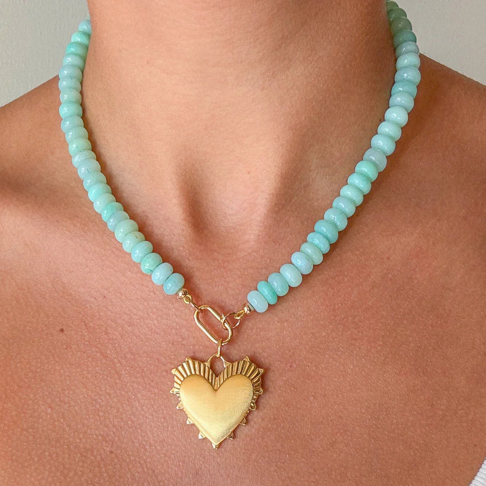HEART OF GOLD X OPAL GEMSTONE NECKLACE