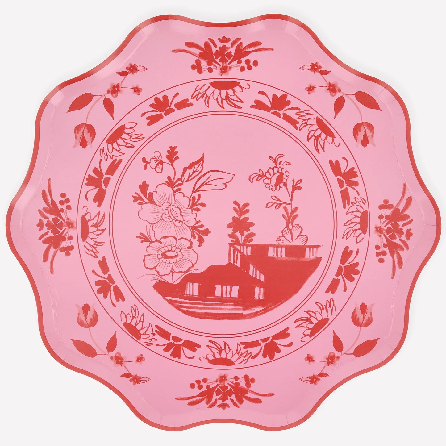 PINK VINTAGE BOTANICAL DINNER PLATE