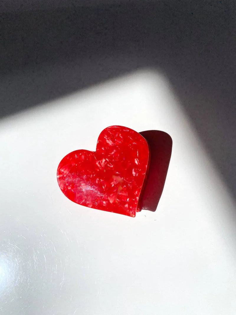 HEART ACETATE CLAW CLIP
