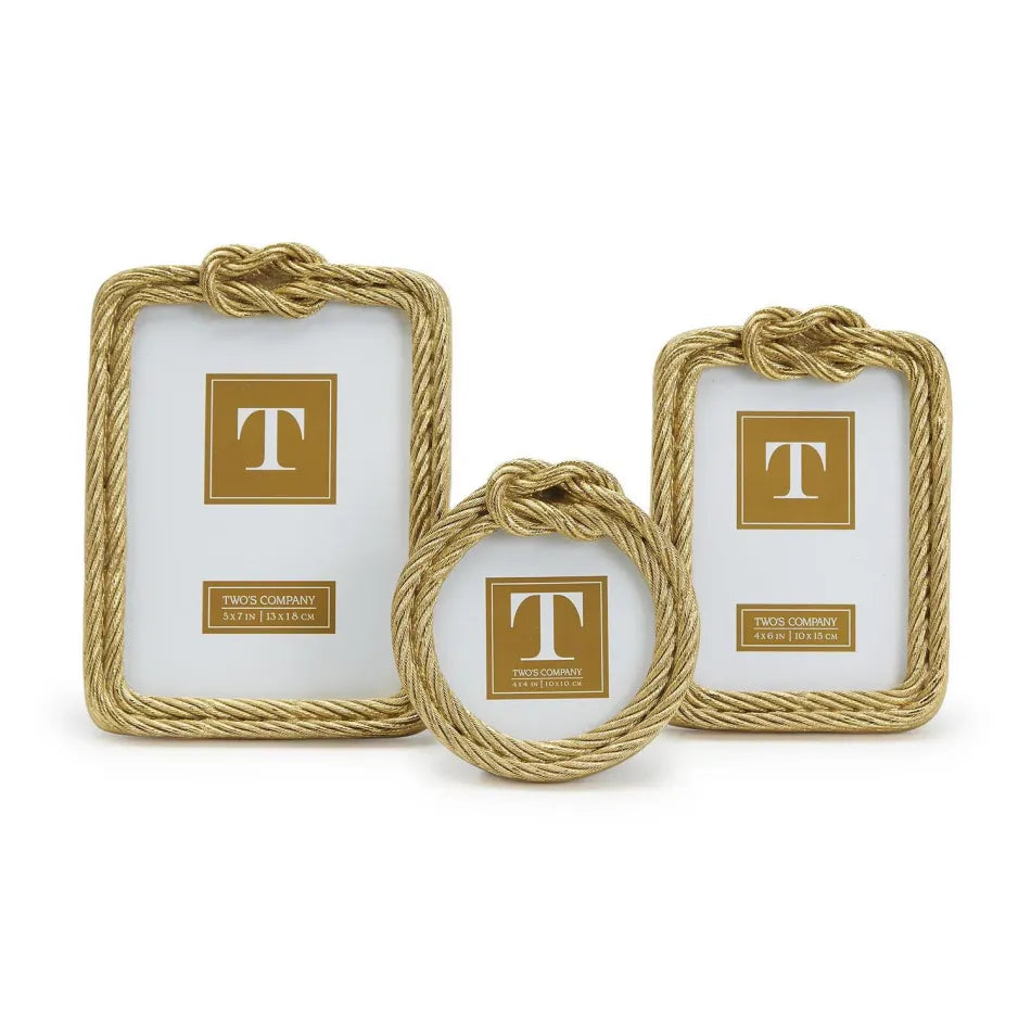 GOLDEN THREADS TOP KNOT ROPE PHOTO FRAME