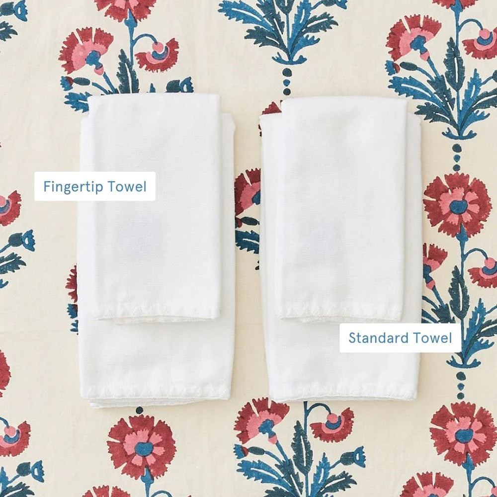 FINGERTIP POWDER BATH TOWELS (PAIR) - WITH STITCHING