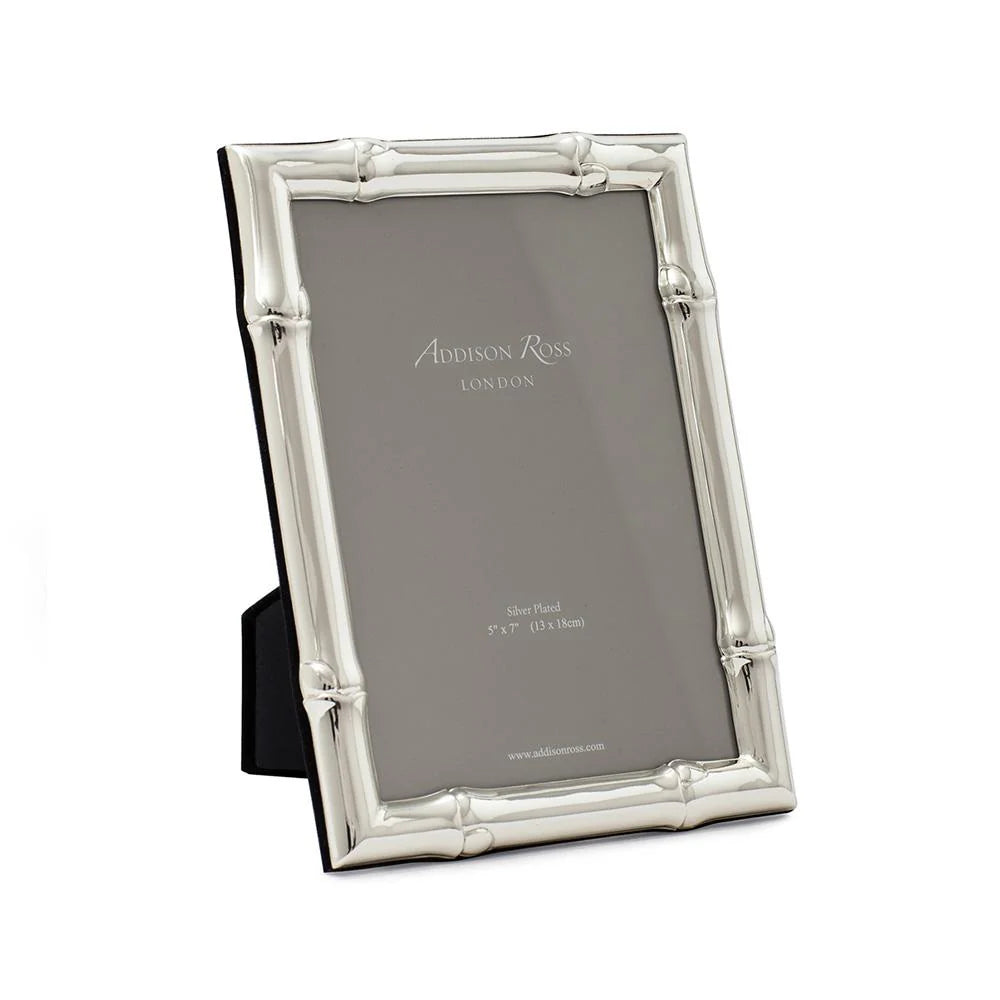 4X6 FRAME -WIDE BAMBOO SILVER PLATE