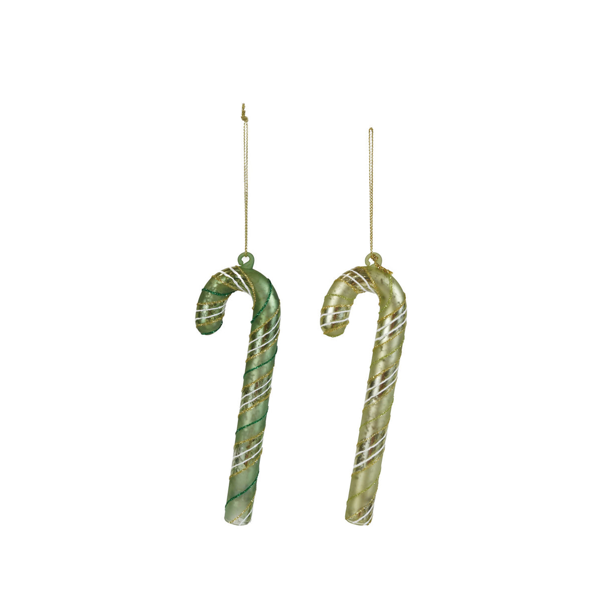 GLASS CANDY CANE ORNAMENT