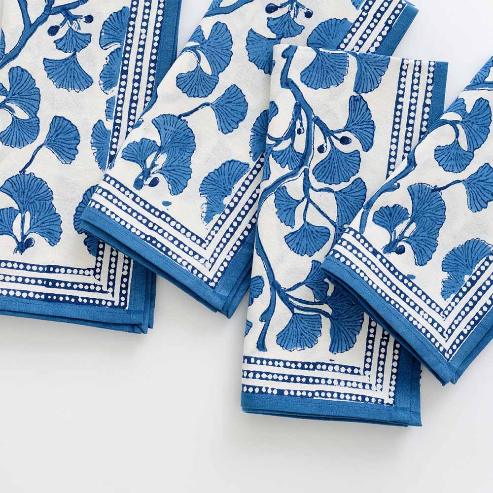 GINKGO BLUE NAPKIN SET OF 4