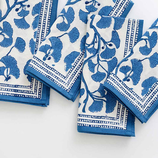 GINKGO BLUE NAPKIN SET OF 4