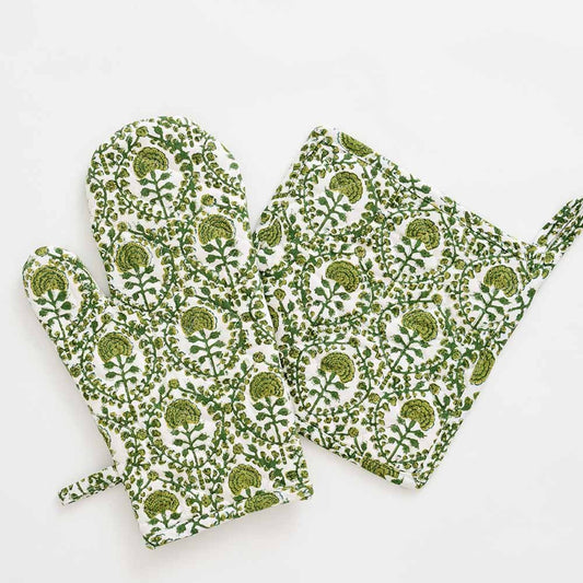 CAROLINE GREEN OVEN MITT SETS