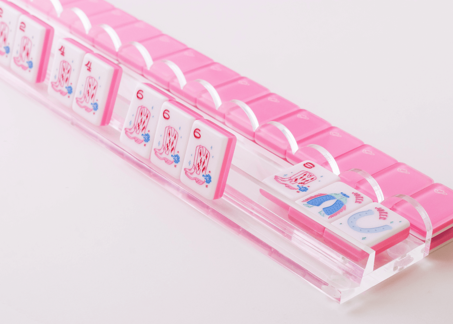 CLEAR ACRYLIC SCALLOPED RACKS AND PUSHERS
