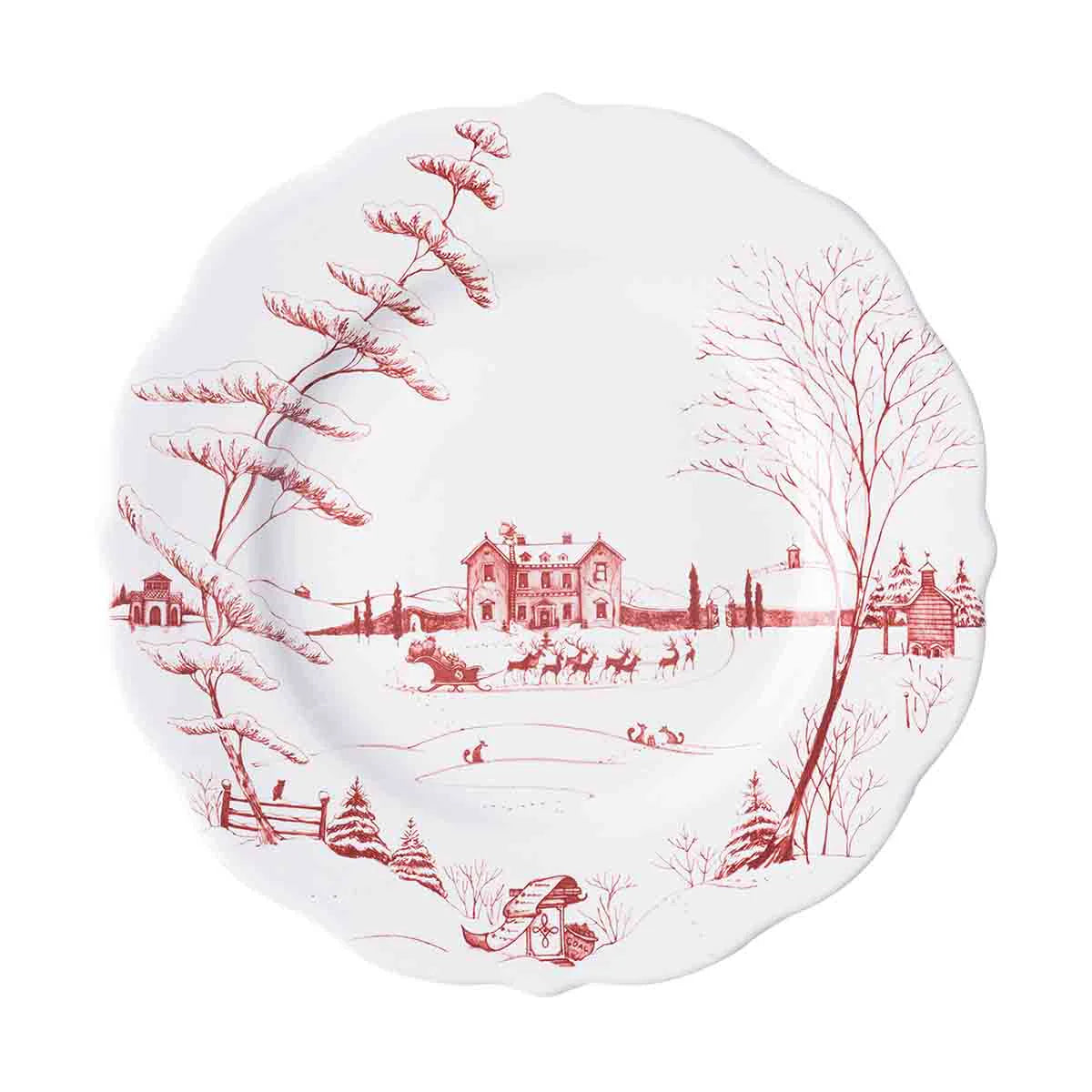 COUNTRY ESTATE WINTER FROLIC RUBY DINNER PLATE