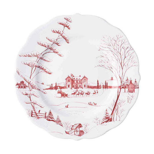 COUNTRY ESTATE WINTER FROLIC RUBY DINNER PLATE