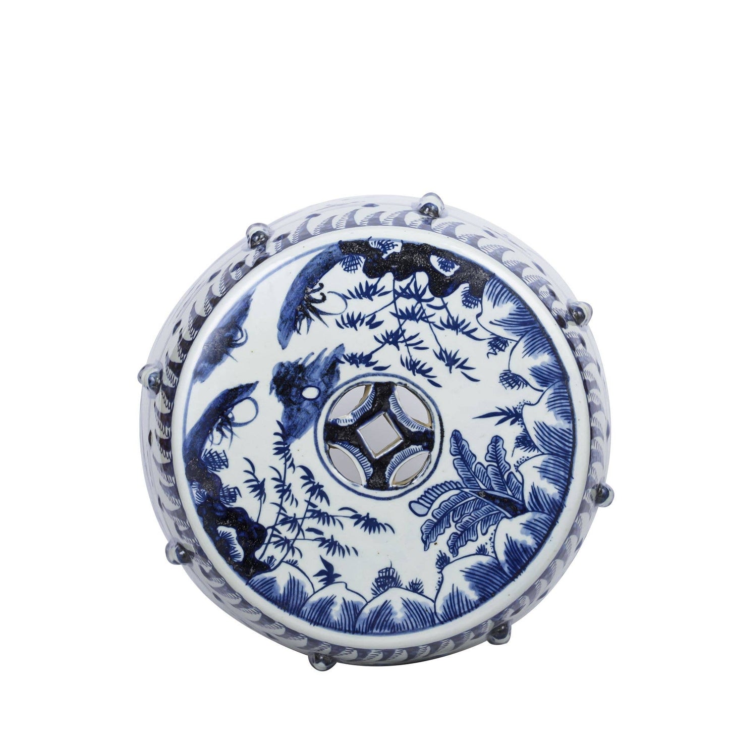 BLUE AND WHITE KYLIN GARDEN STOOL