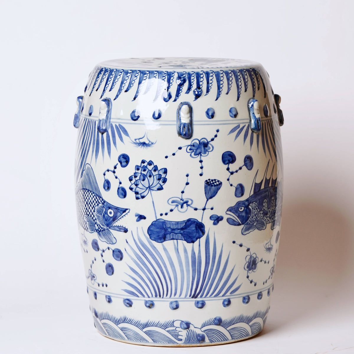 FISH AND LOTUS GARDEN STOOL