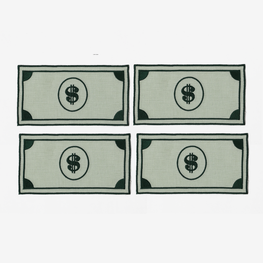 Bank Note Cocktail Napkins - Set of 4