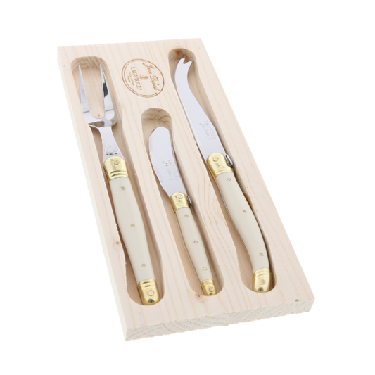 JEAN DUBOST 3 PC CHEESE SET CREAM