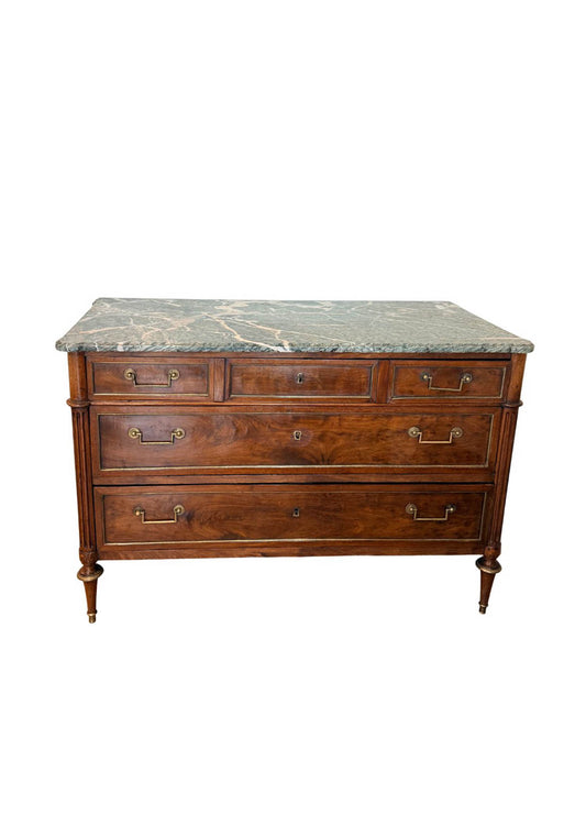FRENCH LOUIS XVI MARBLE TOP COMMODE