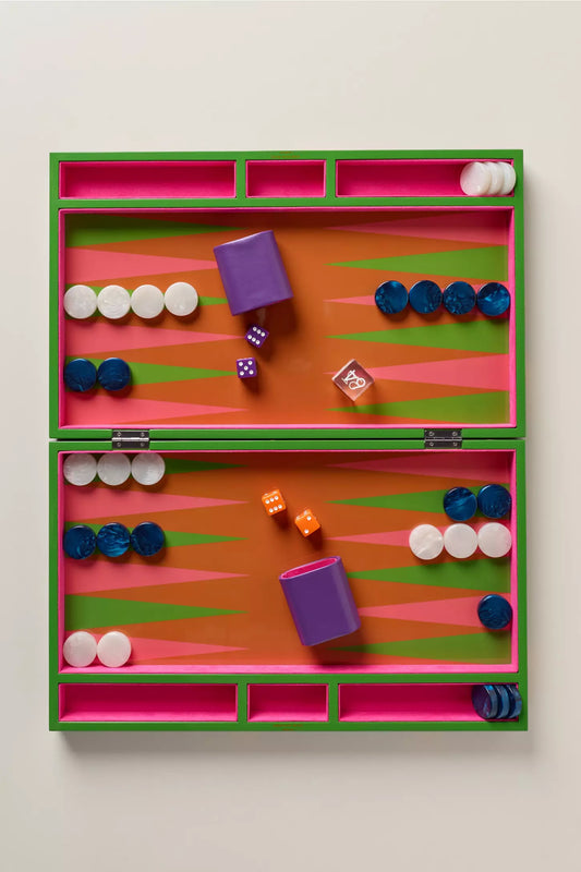 TORTOISESHELL BACKGAMMON SET
